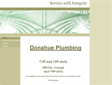 Tablet Screenshot of donahueplumbing.com